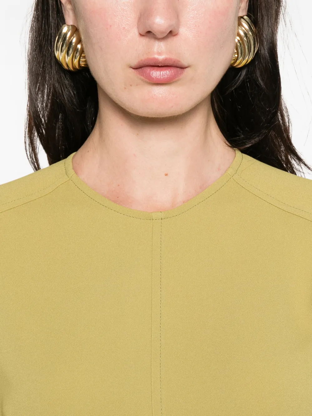 Victoria Beckham Midi-jurk met pofmouwen Groen