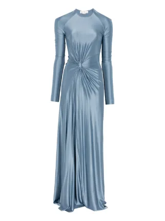 Victoria Beckham long-sleeve twist-detail Maxi Dress | Blue