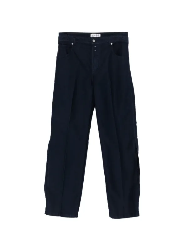 Victoria Beckham Split Utility Trousers in Navy in Blue