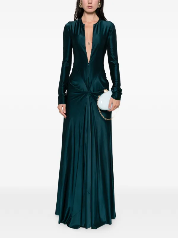 victoria beckham maxi dress Victoria Beckham long-sleeve cut-out Maxi Dress | Blue