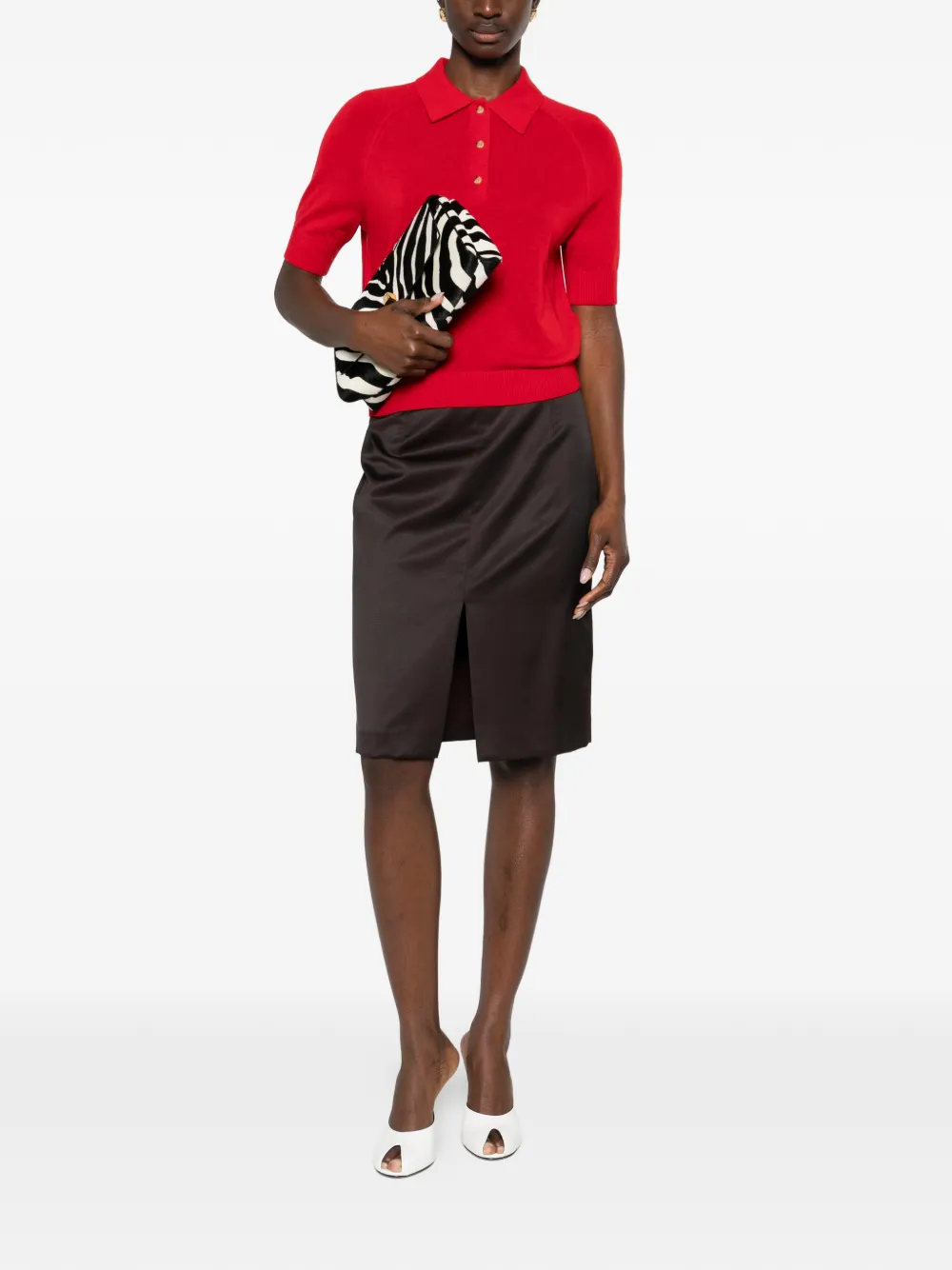 Victoria Beckham short-sleeves polo top - Rood