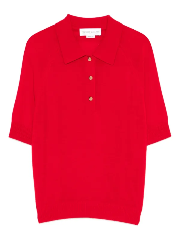 Victoria Beckham Polo Top in Cardinal Red