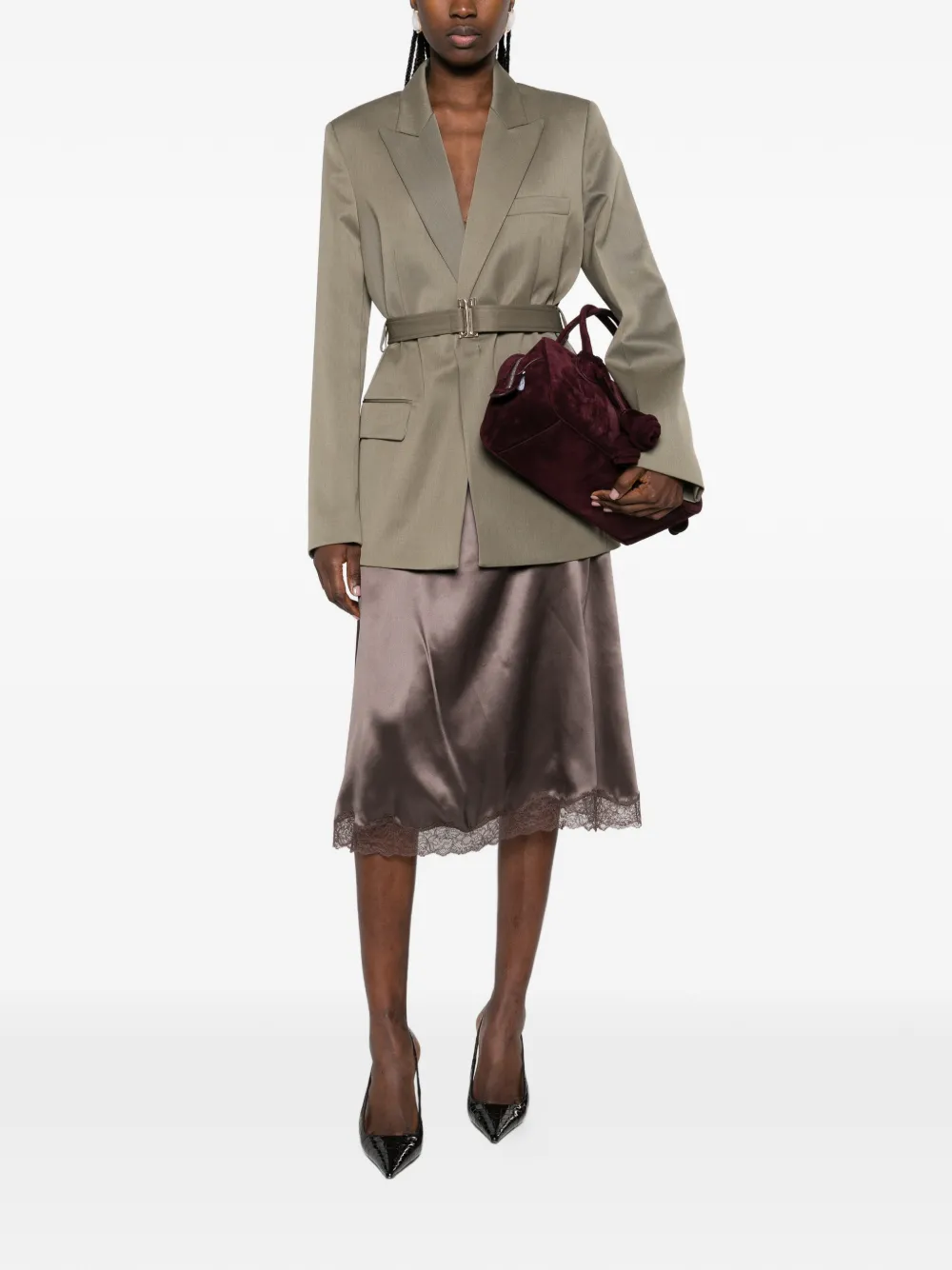 Victoria Beckham Colbert met ceintuur Groen