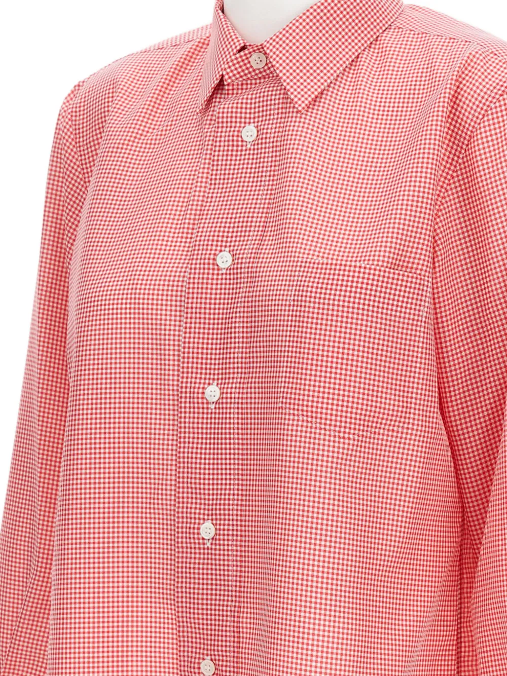 Comme Des Garçons Checked Long-sleeve Shirt In Pink