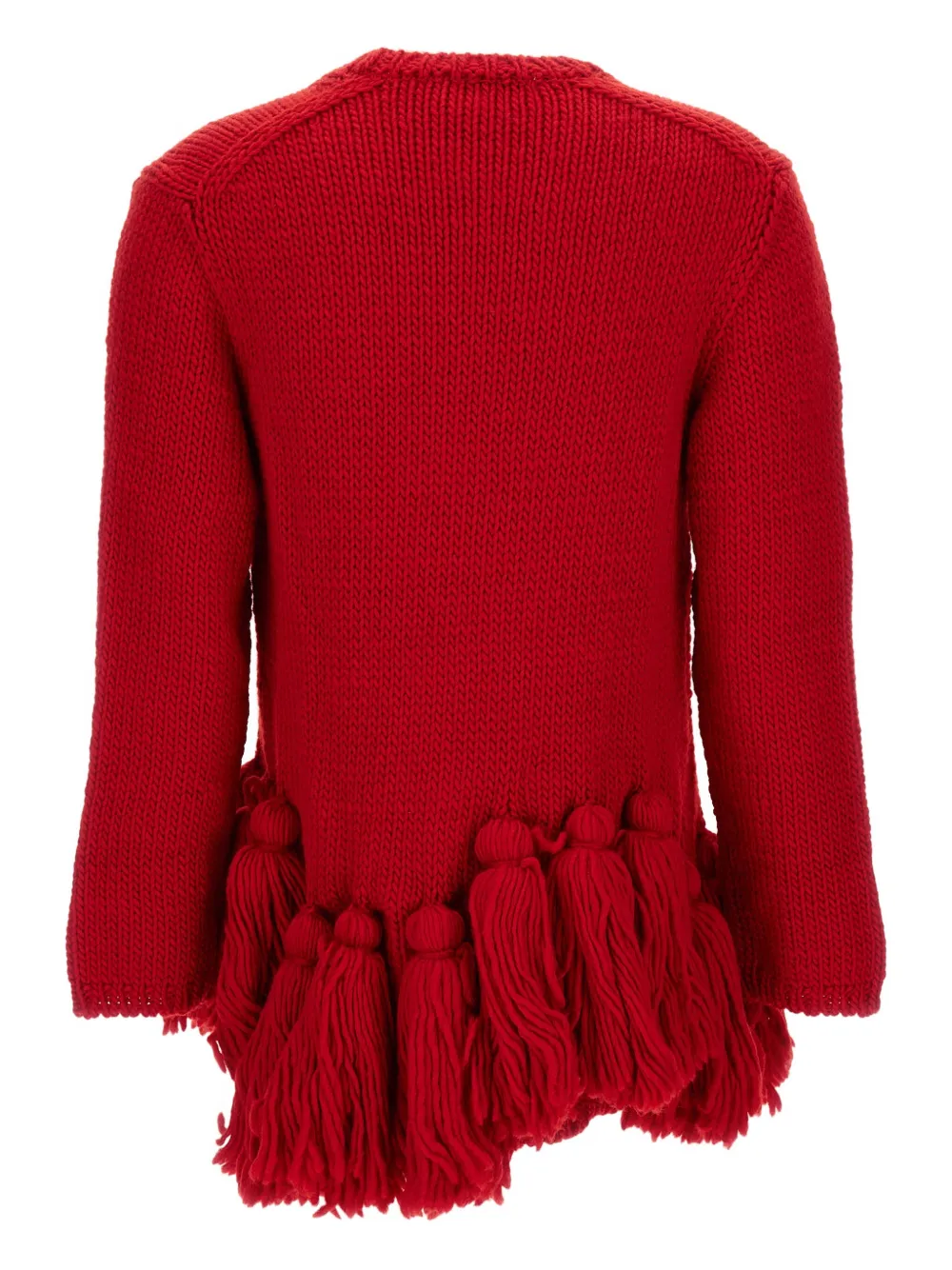 Comme Des Garçons Tassel-detail Fringed Sweater In Red