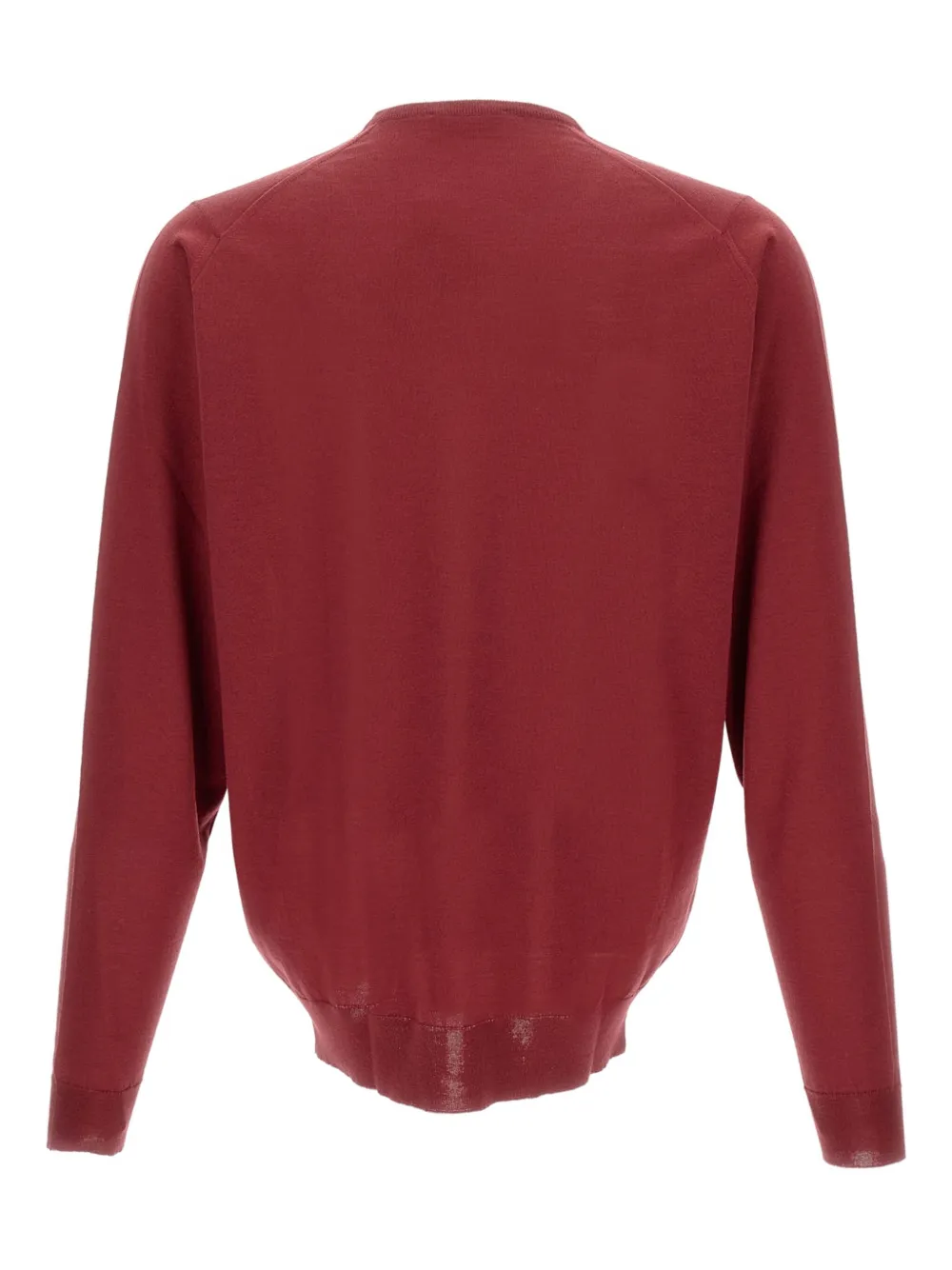 John Smedley V-neck Long-sleeve Sweater In Burgundy