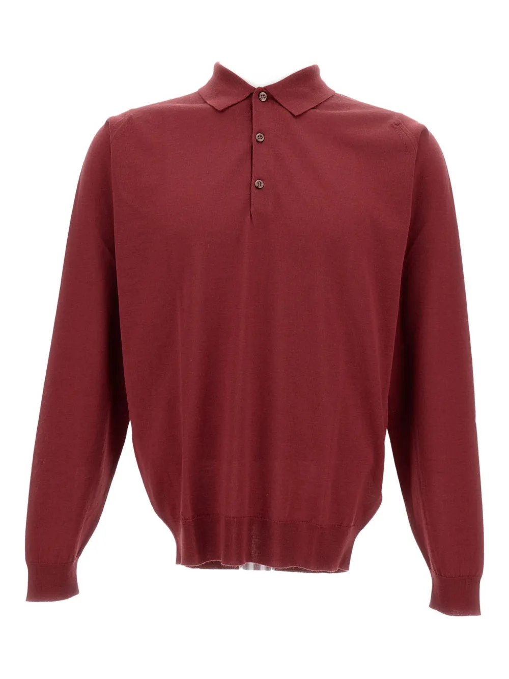 John Smedley Belper Long-sleeve Polo Shirt In Brown