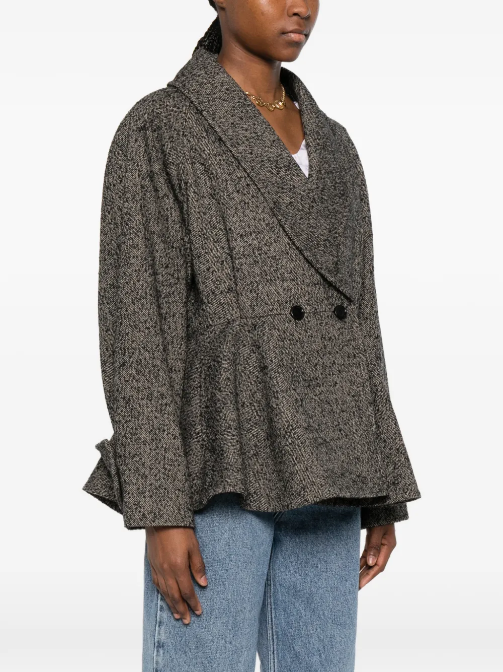  Chloé Double-breasted Flared Jacket - Grey 