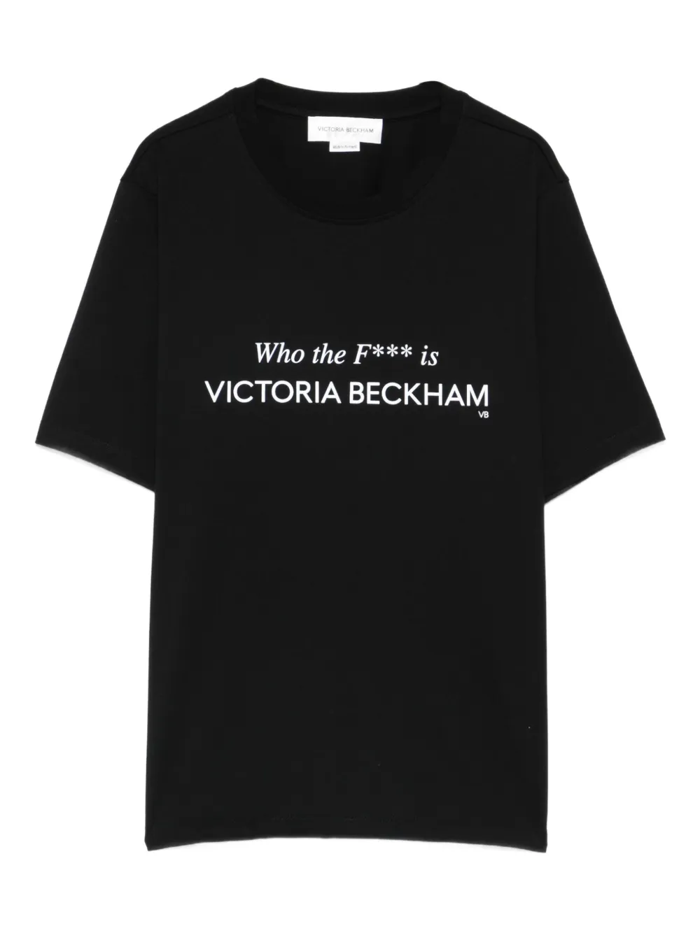 Victoria Beckham Printed Cotton Jersey T-shirt In Black