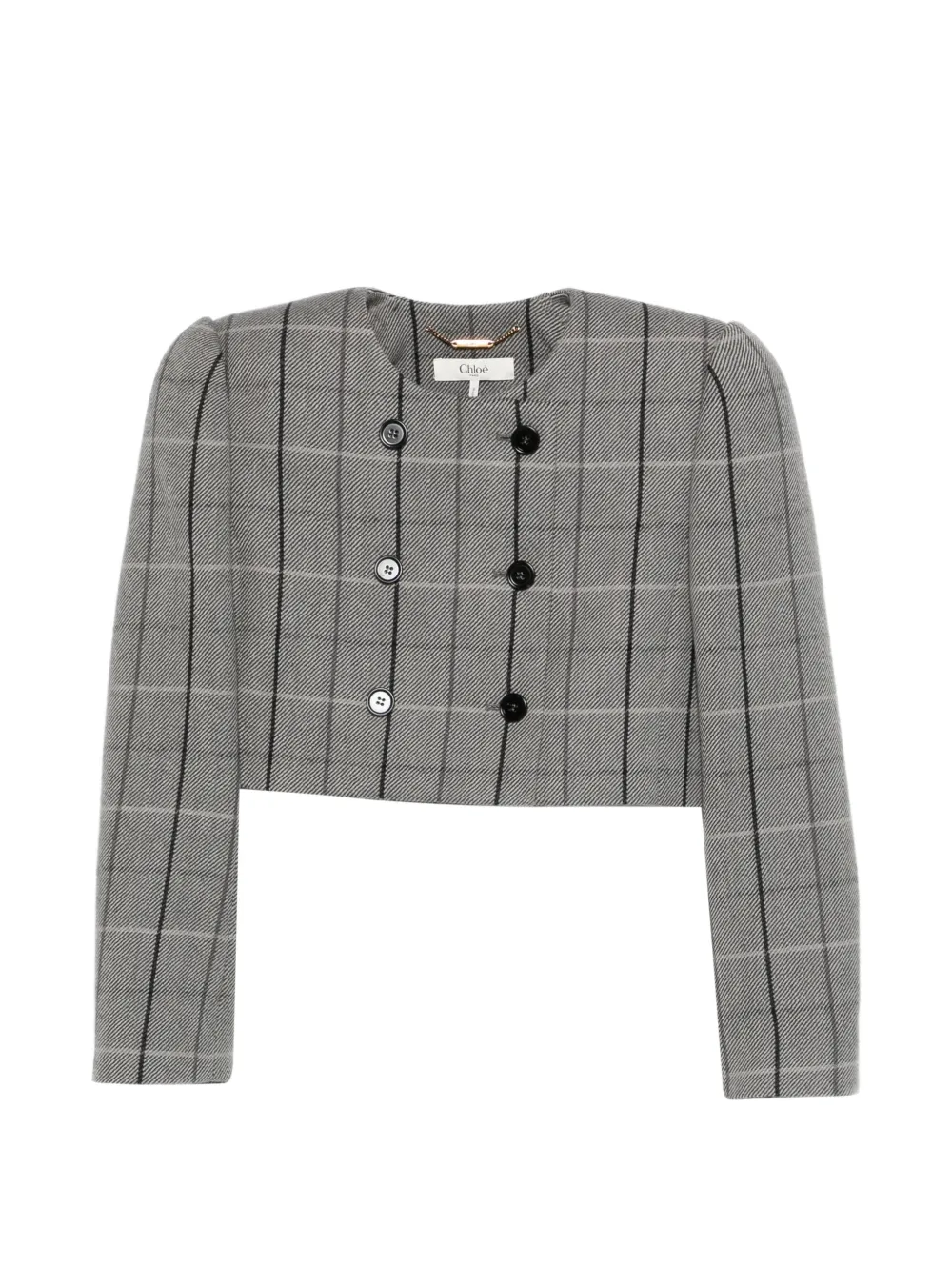 Chloé double-breasted check jacket - Grigio