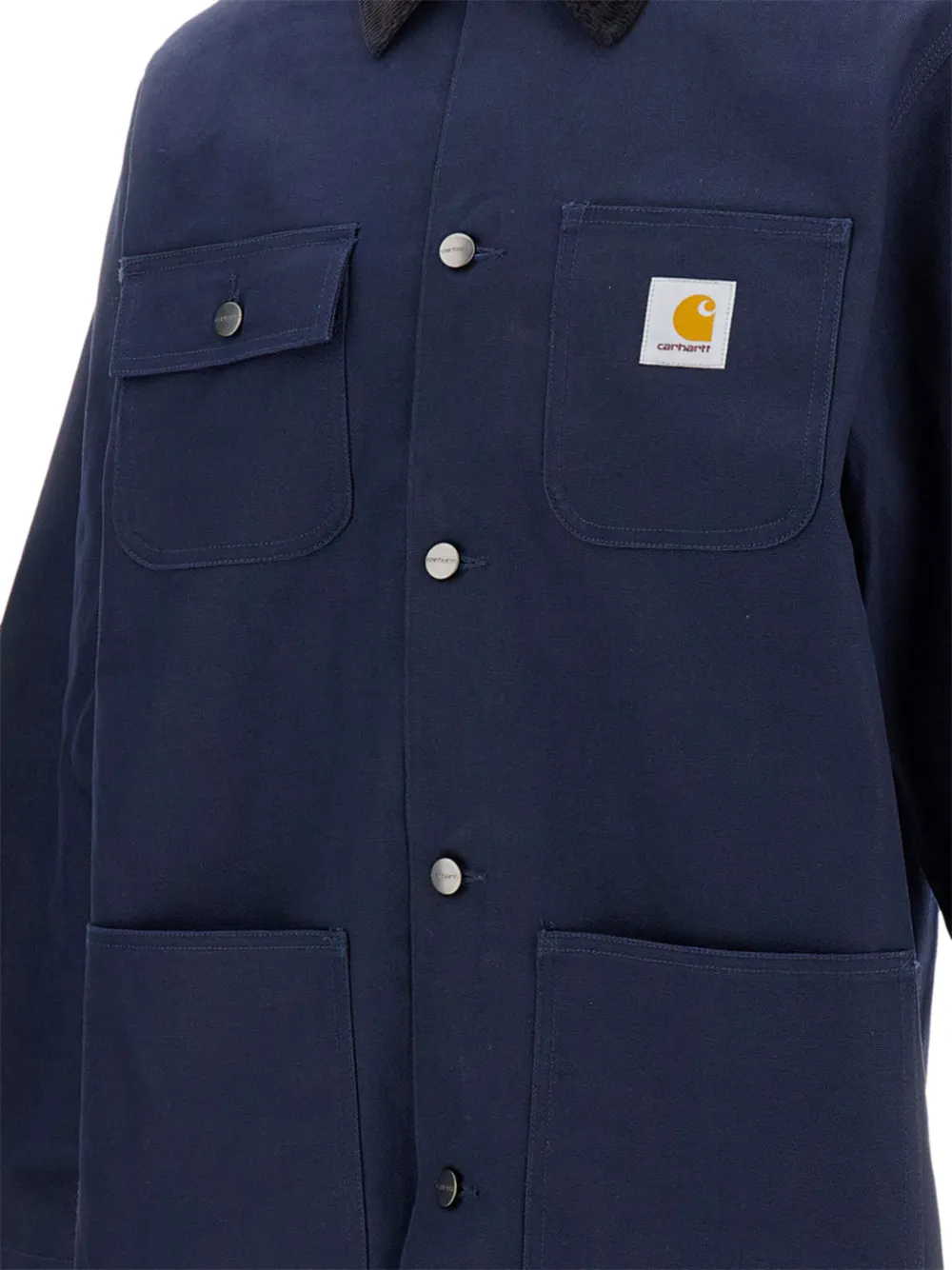 Carhartt WIP Michigan jack met ribfluwelen kraag Blauw
