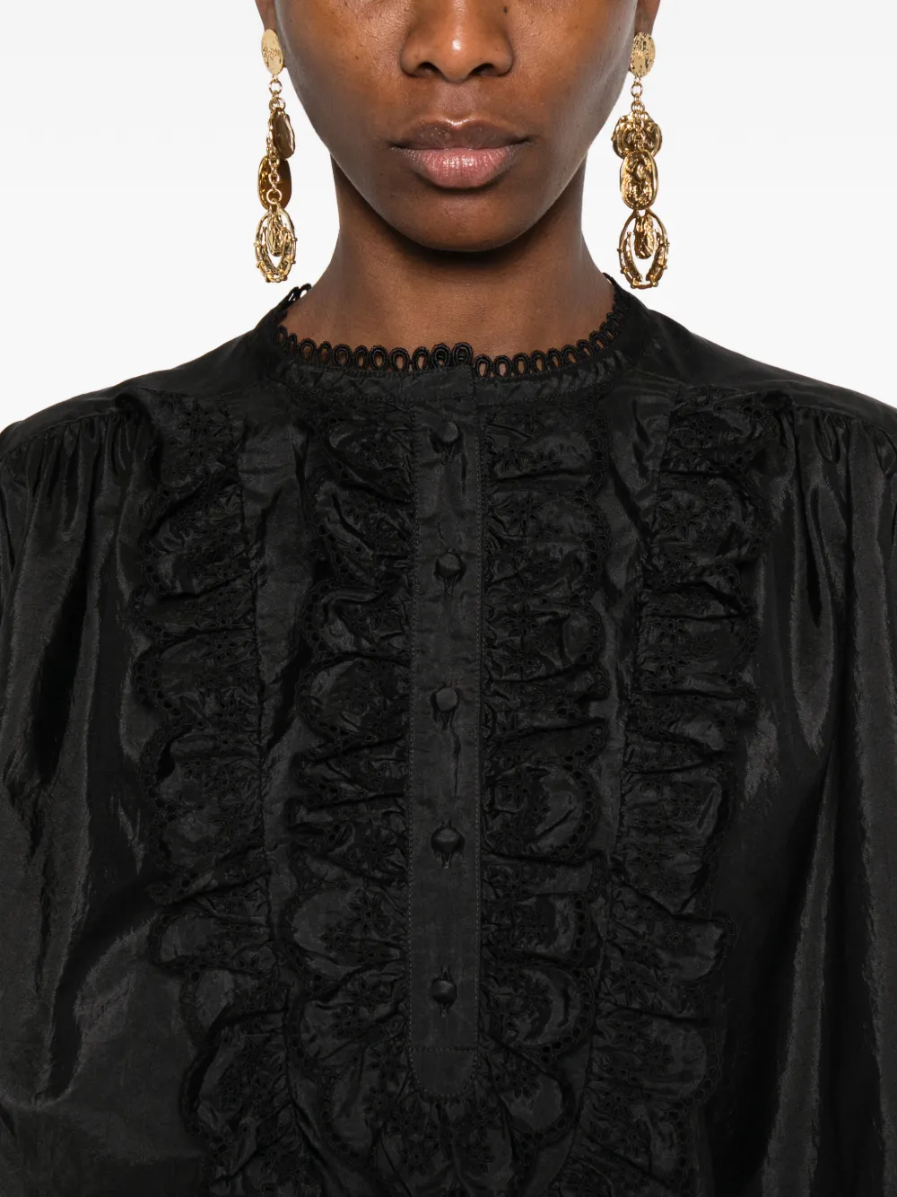 Chloé Blouse met kant Zwart