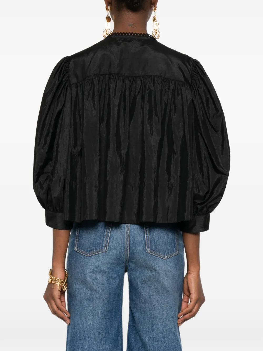 Chloé Blouse met kant Zwart