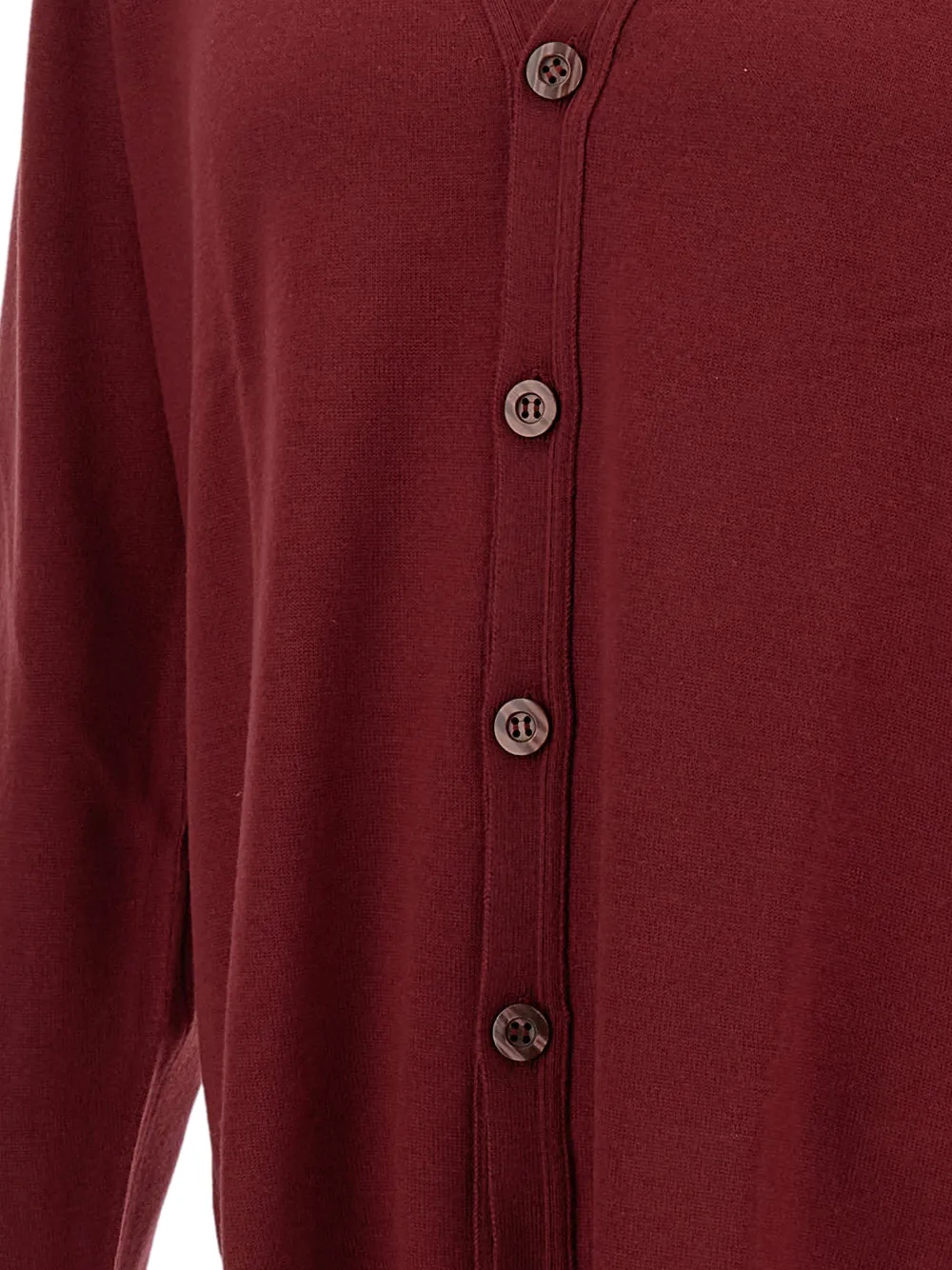 John Smedley Button-up vest met V-hals Rood