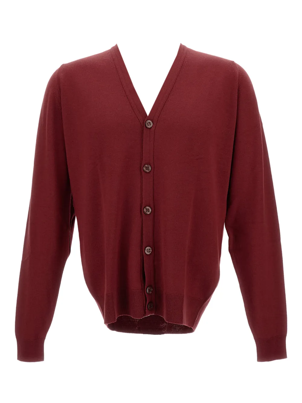 John Smedley V-neck button-up cardigan | Red | Image 1