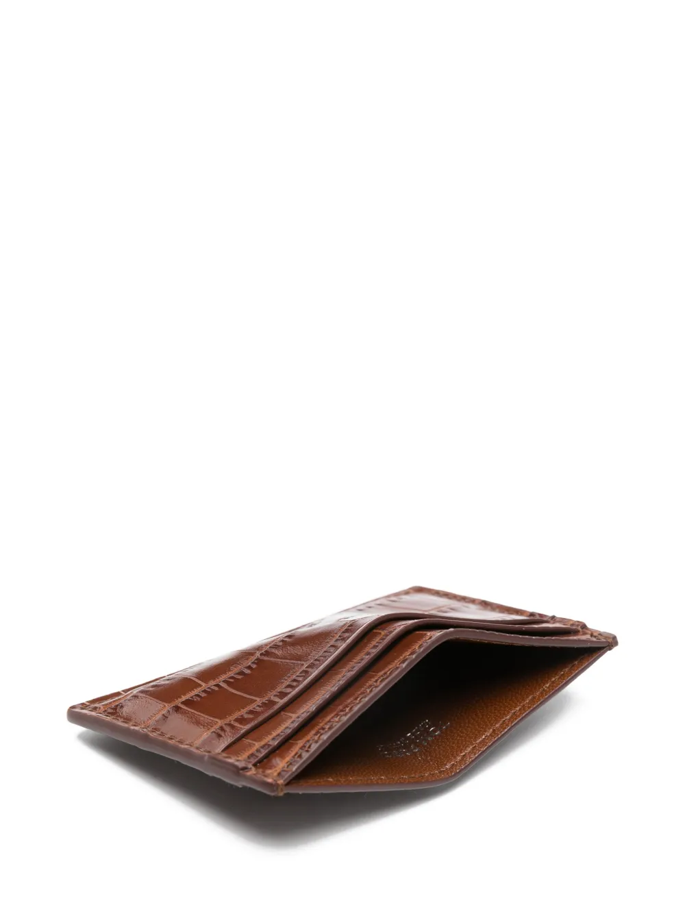  Tom Ford Crocodile-embossed Card Holder - Brown 