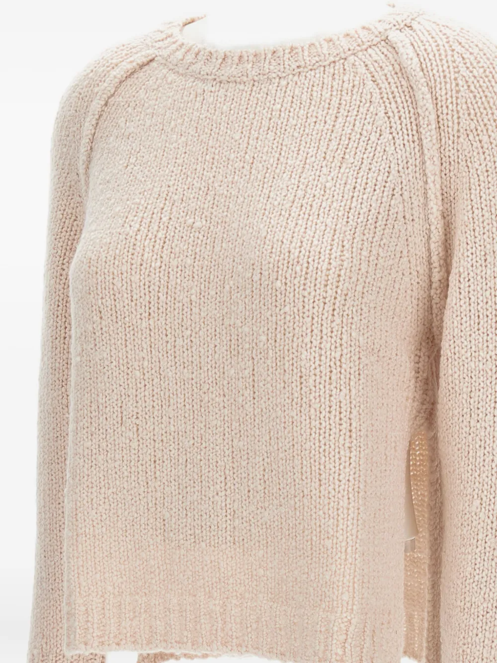 Drumohr Raglan-sleeve Ribbed Sweater In Neutral
