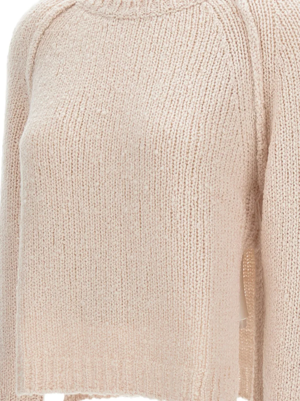 Drumohr Geribbelde trui met raglanmouwen Beige