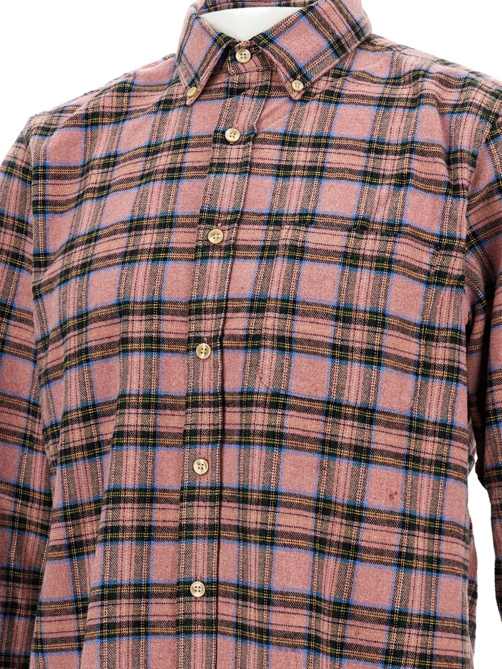 Portuguese Flannel Cais Cotton Plaid Button Down Shirt Multi Color In Brown