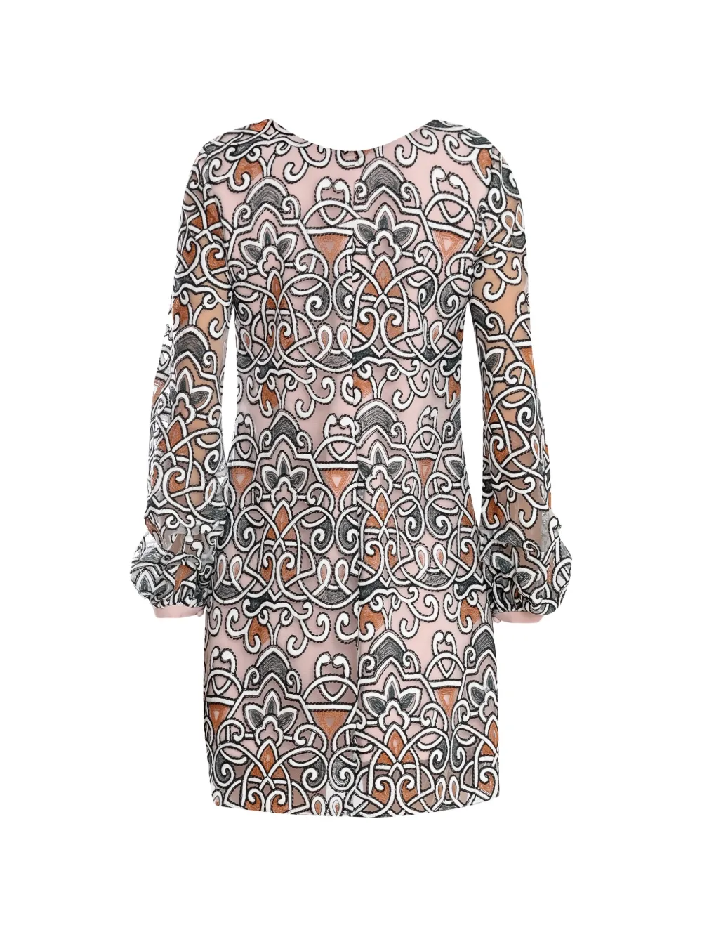 Olympiah Arabesco patterned long-sleeve dress - Rosa