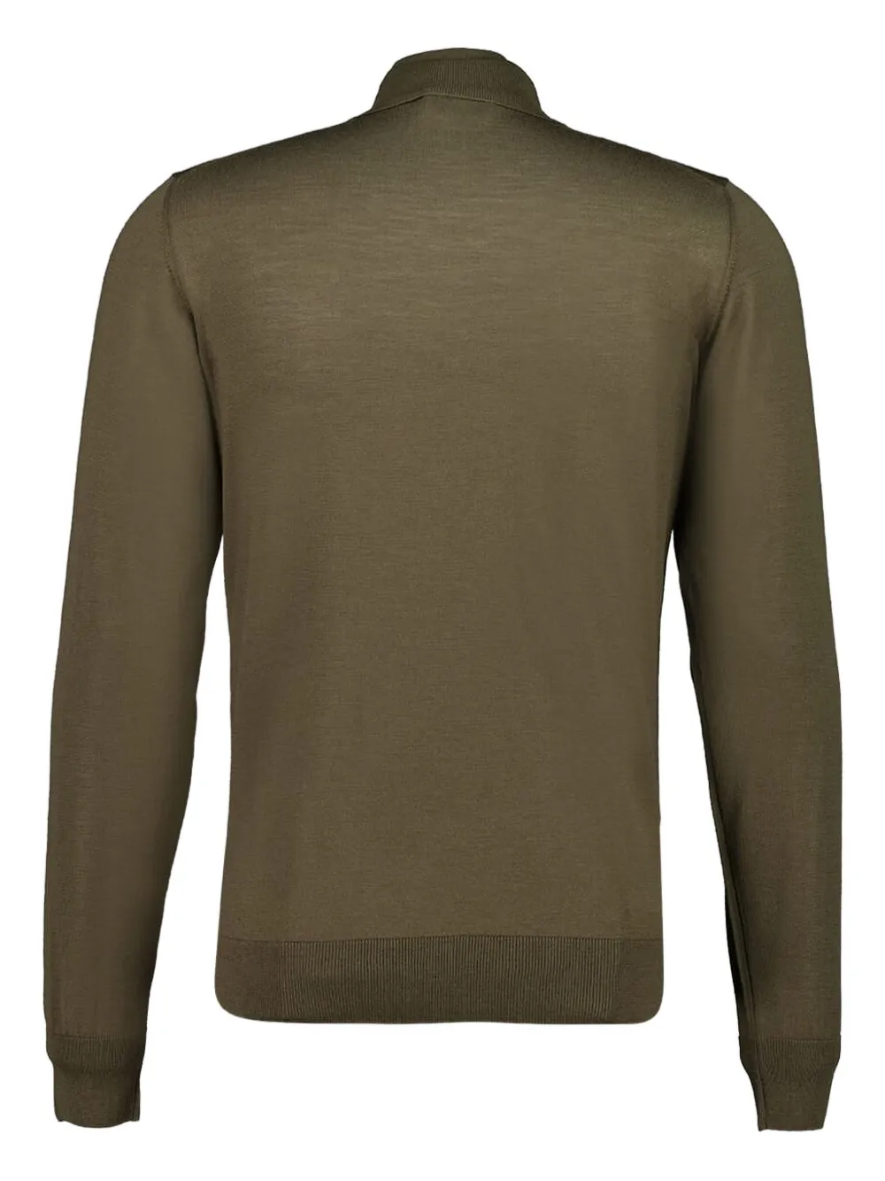 Piacenza Cashmere Trui met hoge hals en lammy stiksel - Groen