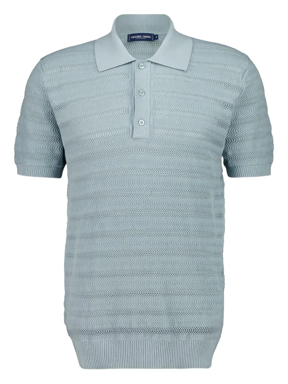 Frescobol Carioca Vidal Cotton Jacquard Polo Shirt In Blue