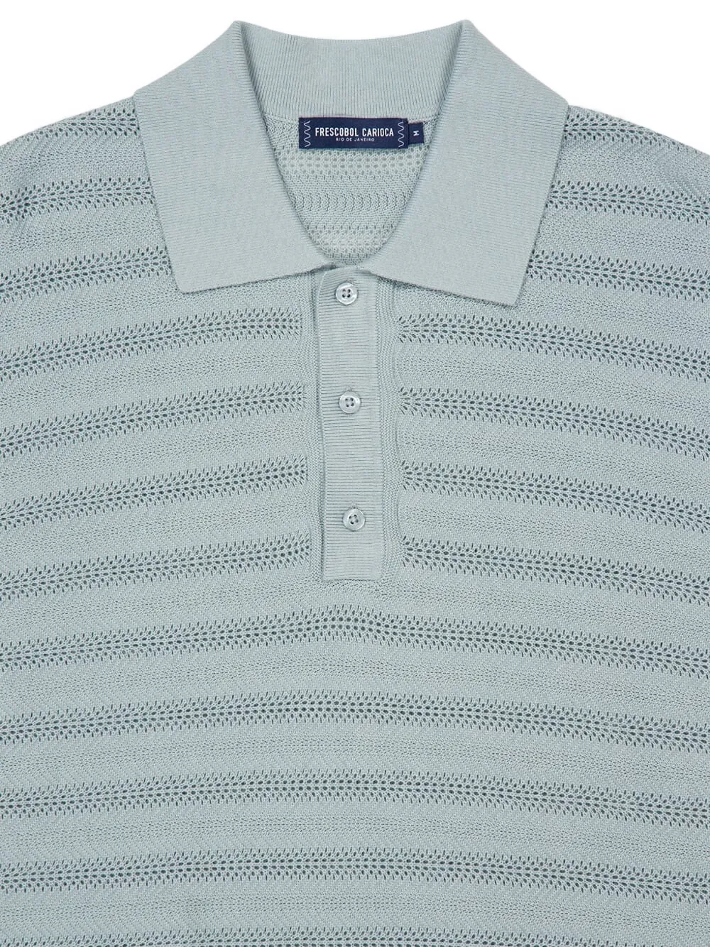 Frescobol Carioca Vidal Cotton Jacquard Polo Shirt In Blue