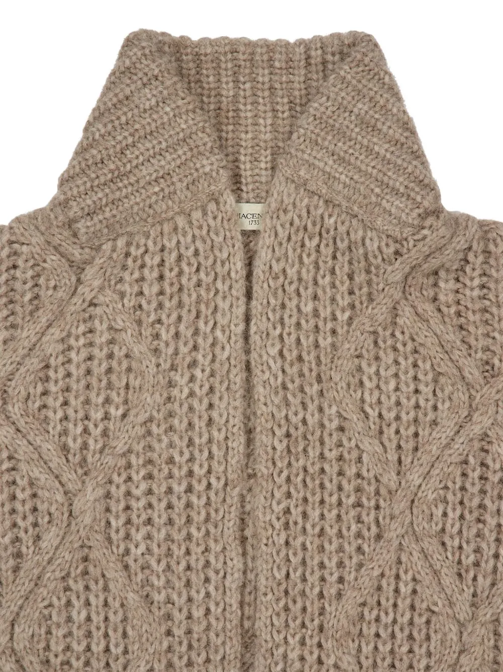 Piacenza Cashmere Diamond Cob Stitch Cardigan In Neutral