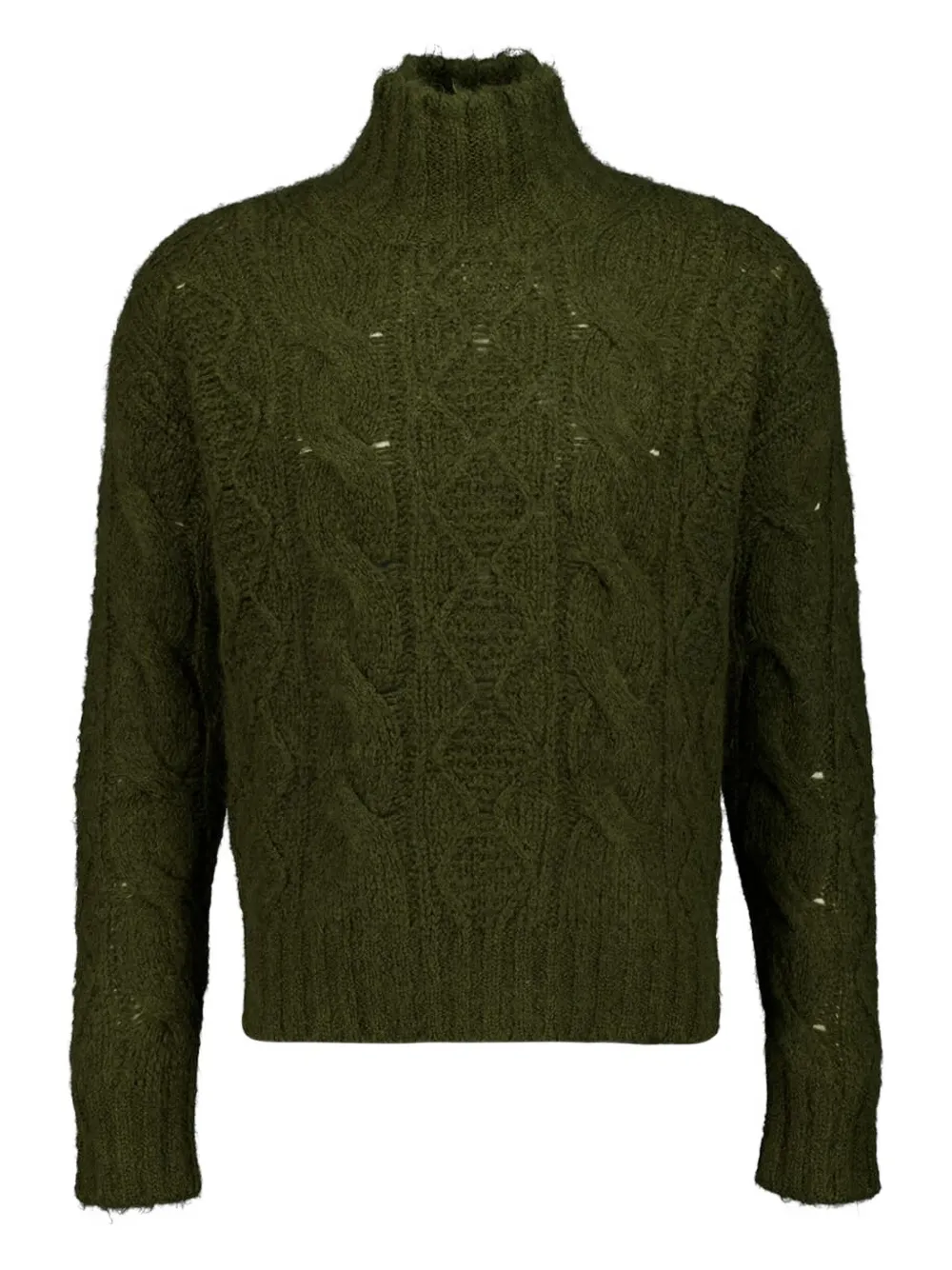 Piacenza Cashmere cable knit high-neck jumper - Green