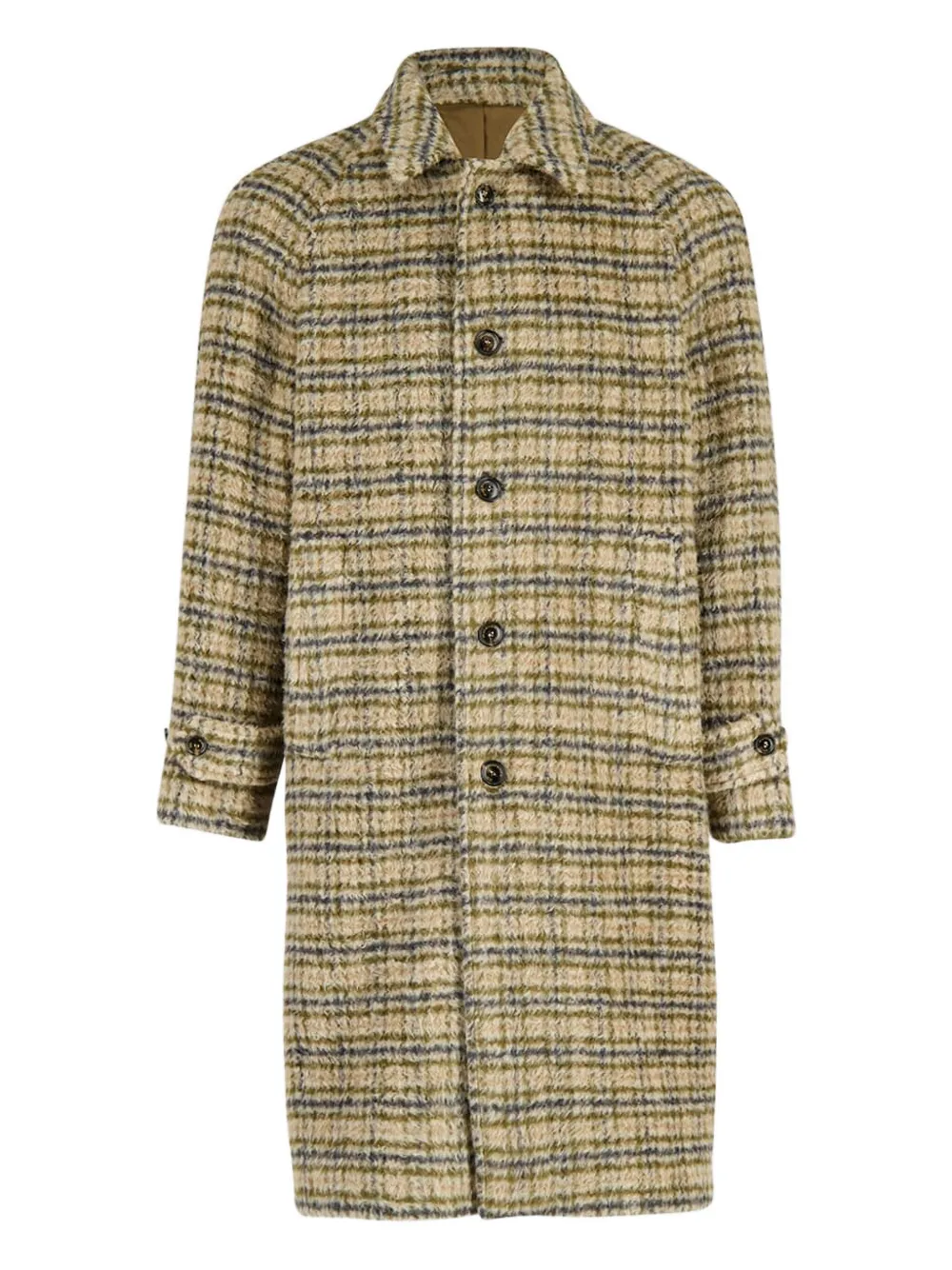 Piacenza Cashmere Buttoned checked coat | Neutrals | Image 1