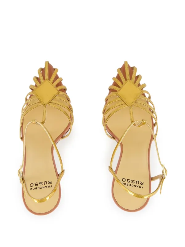 FRANCESCO RUSSO ゴールド トゥシューズ Francesco Russo 105mm metallic-finnish Heeled Sandals | Gold
