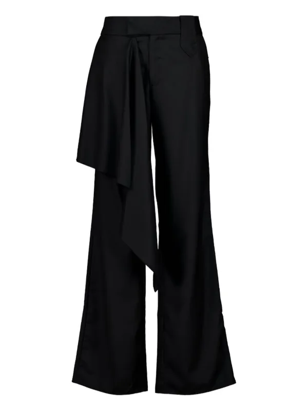 Johanna Ortiz Outlaw Drape-detail Trousers in Black