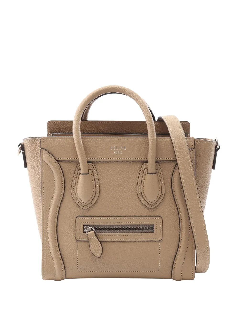 Celine Pre-Owned 2010-2025 Nano Leather Luggage Tote satchel - ブラウン Celine Pre-Owned 2010-2025 Nano Leather Luggage Tote satchel - ブラウン