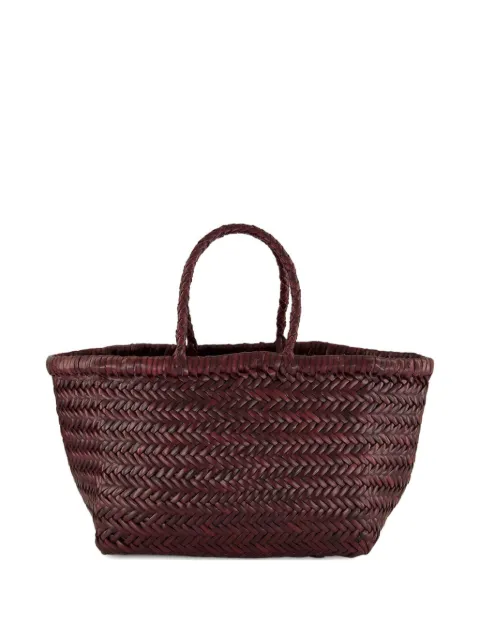DRAGON DIFFUSION Braided handle leather tote bag
