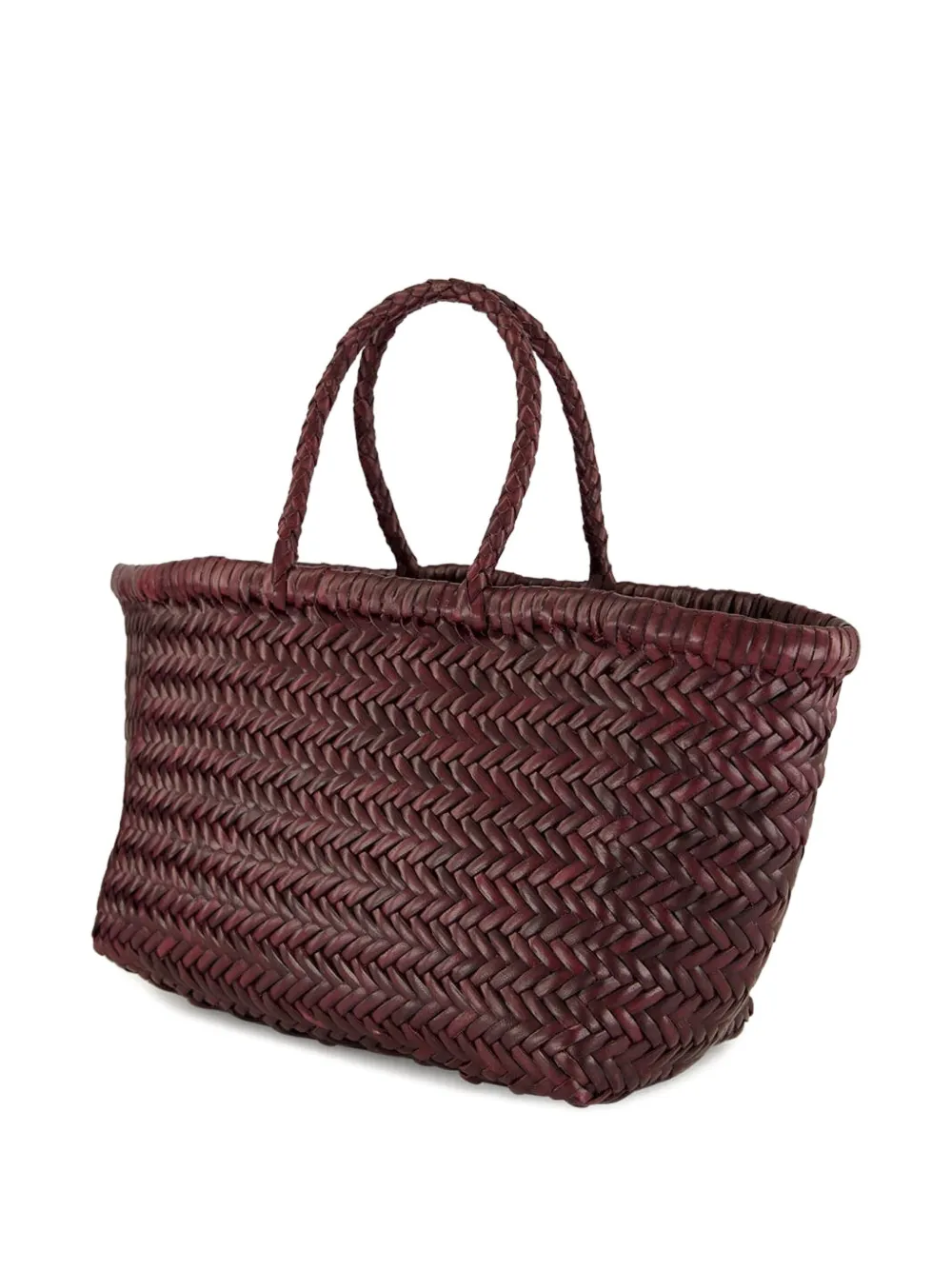 DRAGON DIFFUSION Leren gevlochten shopper met handvat - Rood