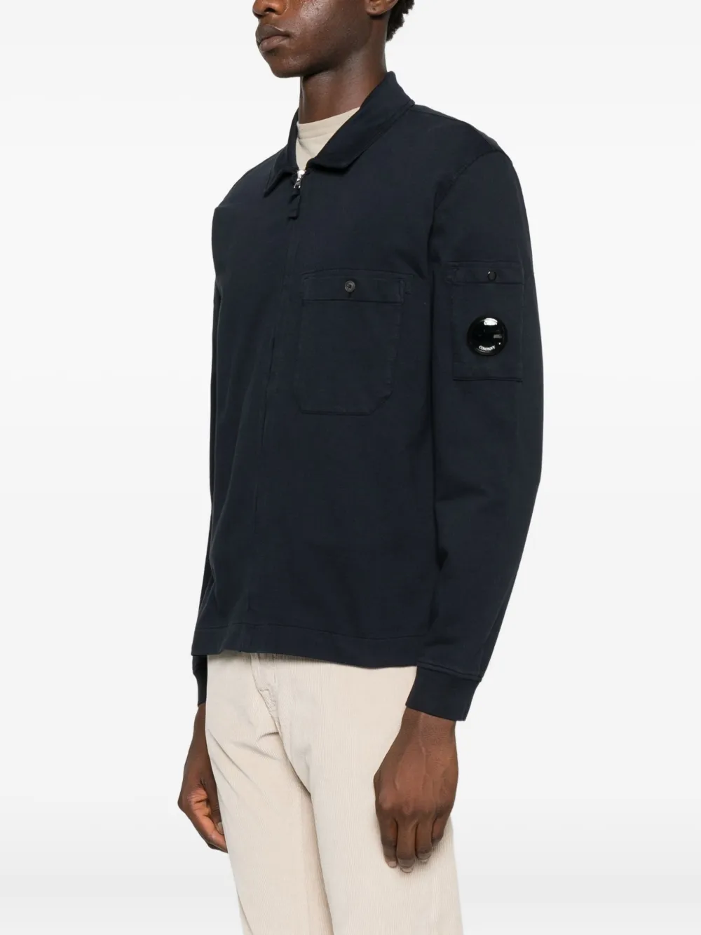 C.p. Company Zip-up Bomber Jacket In Blue