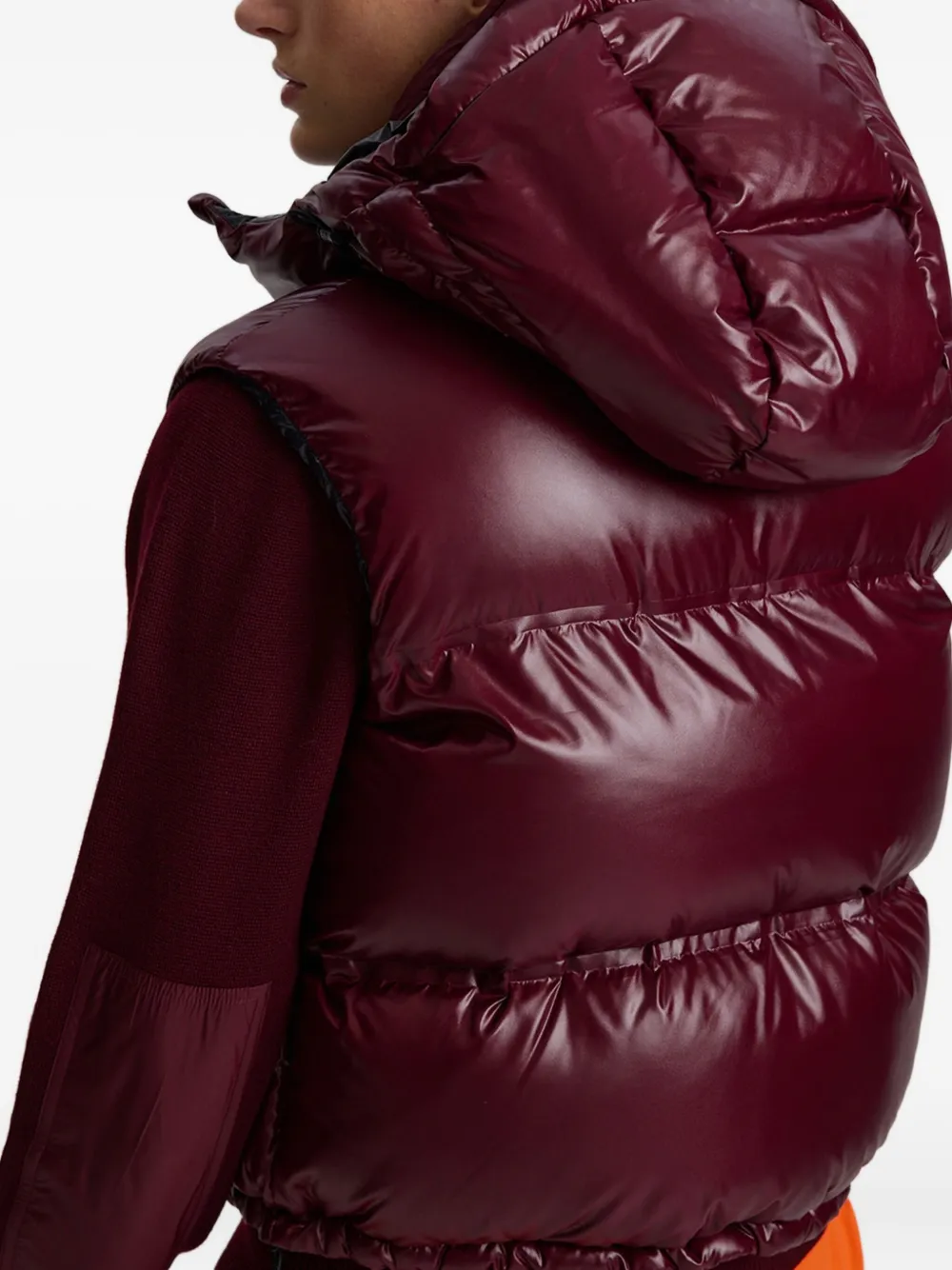 Aztech Mountain Snowbird Hooded Quilted Down Ski Vest In Red
