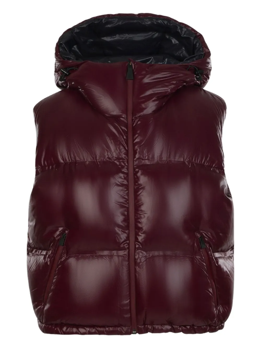 Aztech Mountain Snowbird Hooded Quilted Down Ski Vest In Red