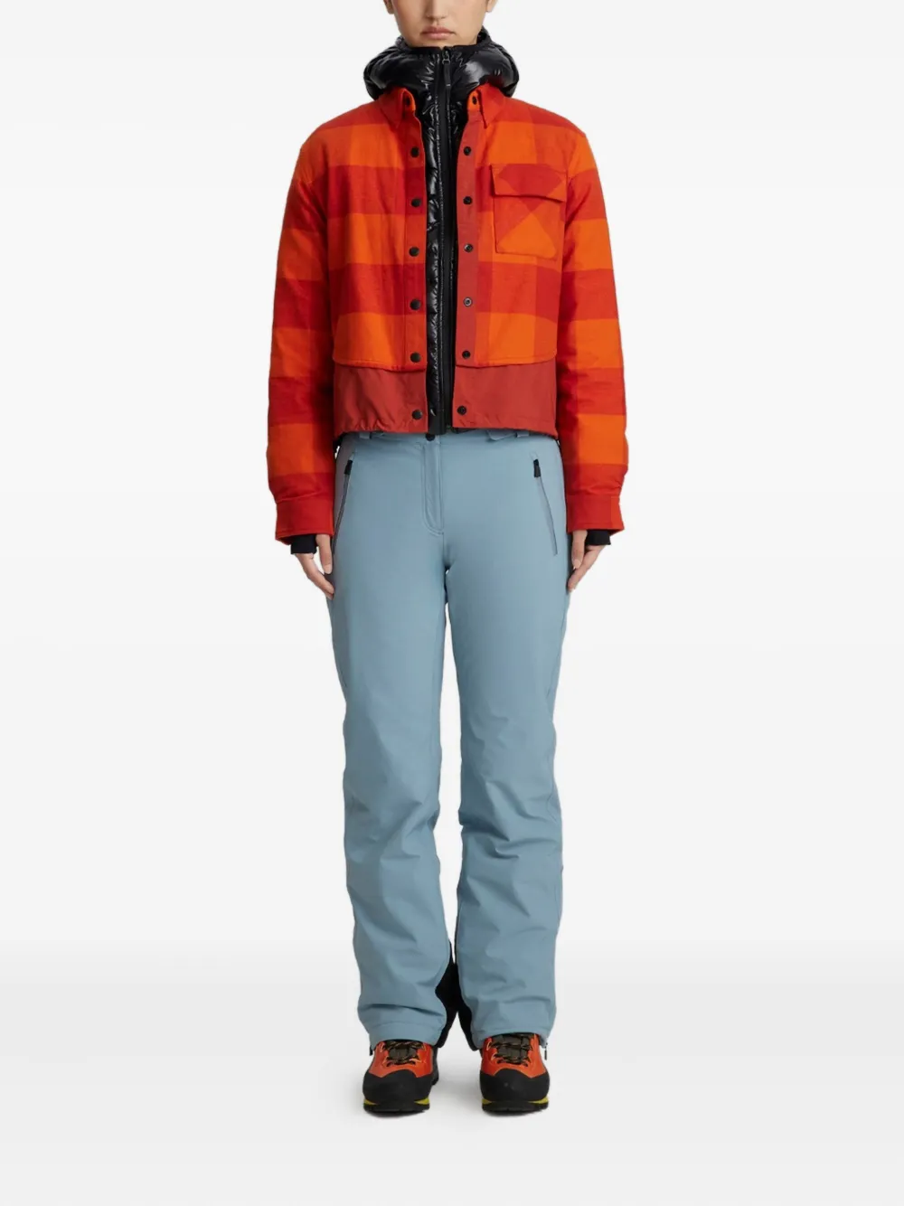 Aztech Mountain Geruit ski-shirt met zak - Oranje