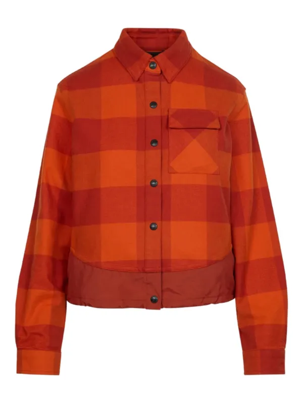 Aztech Mountain Check Pocket Ski Shirt in Orange