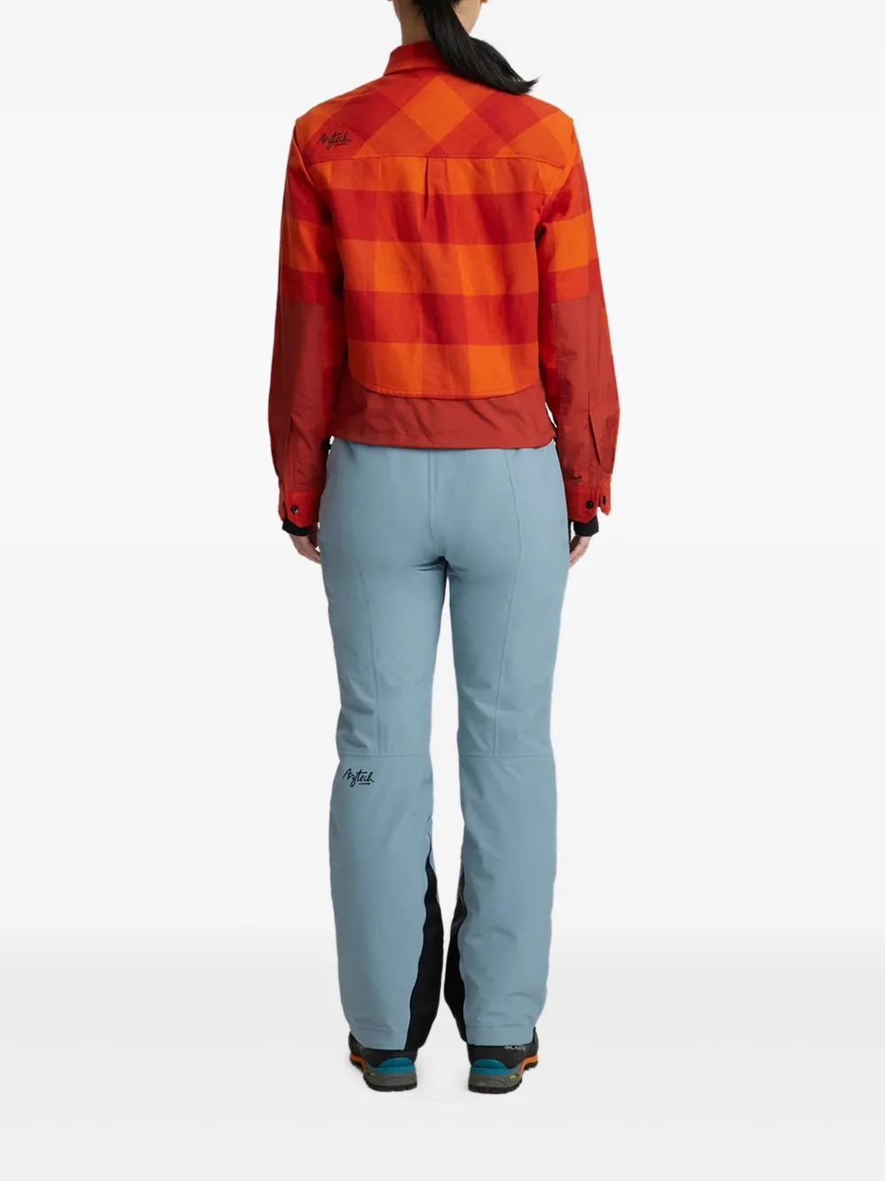 Aztech Mountain Geruit ski-shirt met zak Oranje