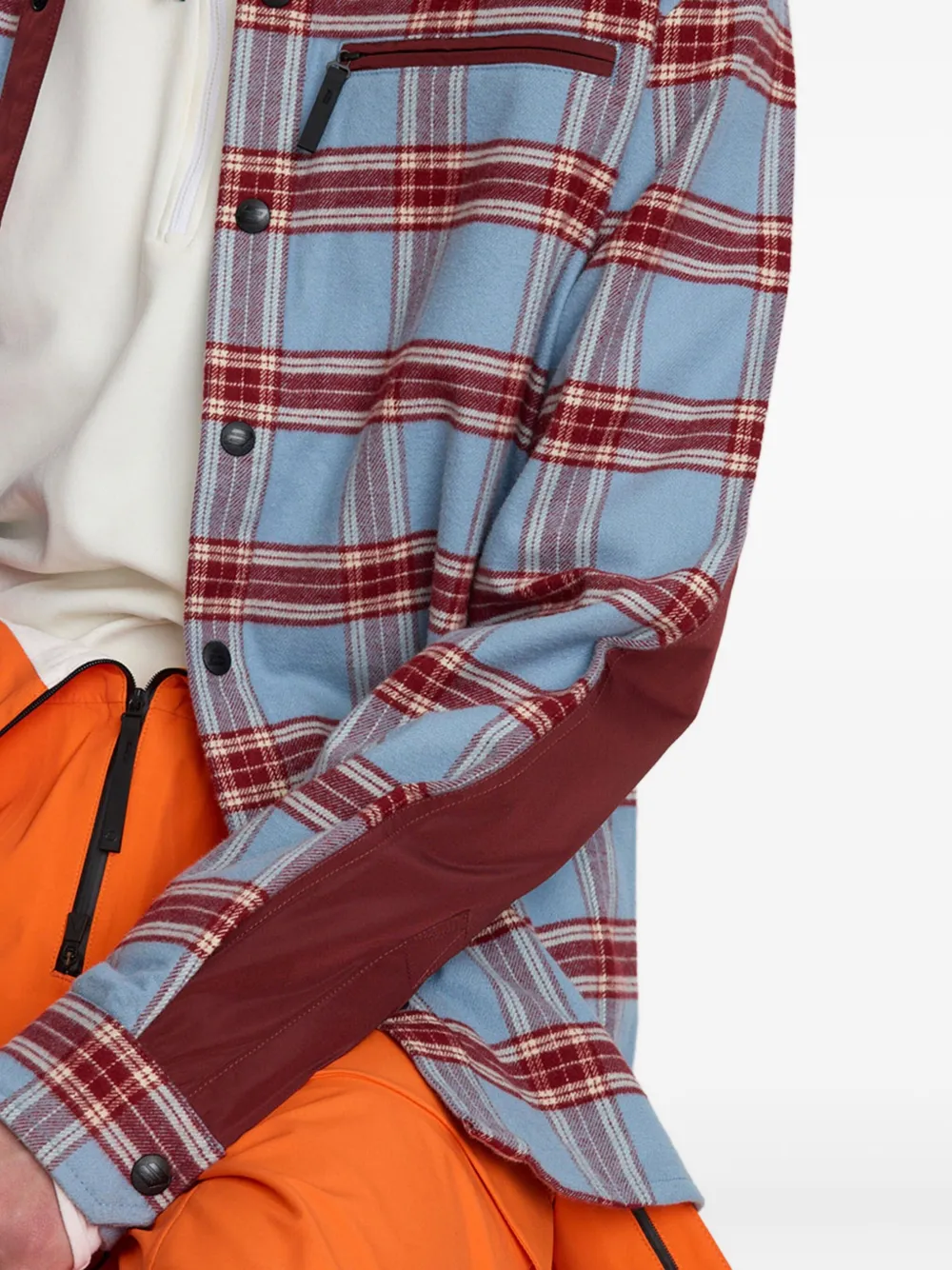 Aztech Mountain Loge Peak geruit ski-shirt met rits Blauw