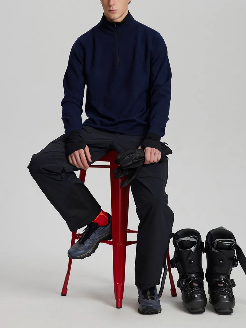 Aztech Mountain Angus trui met halve rits Blauw