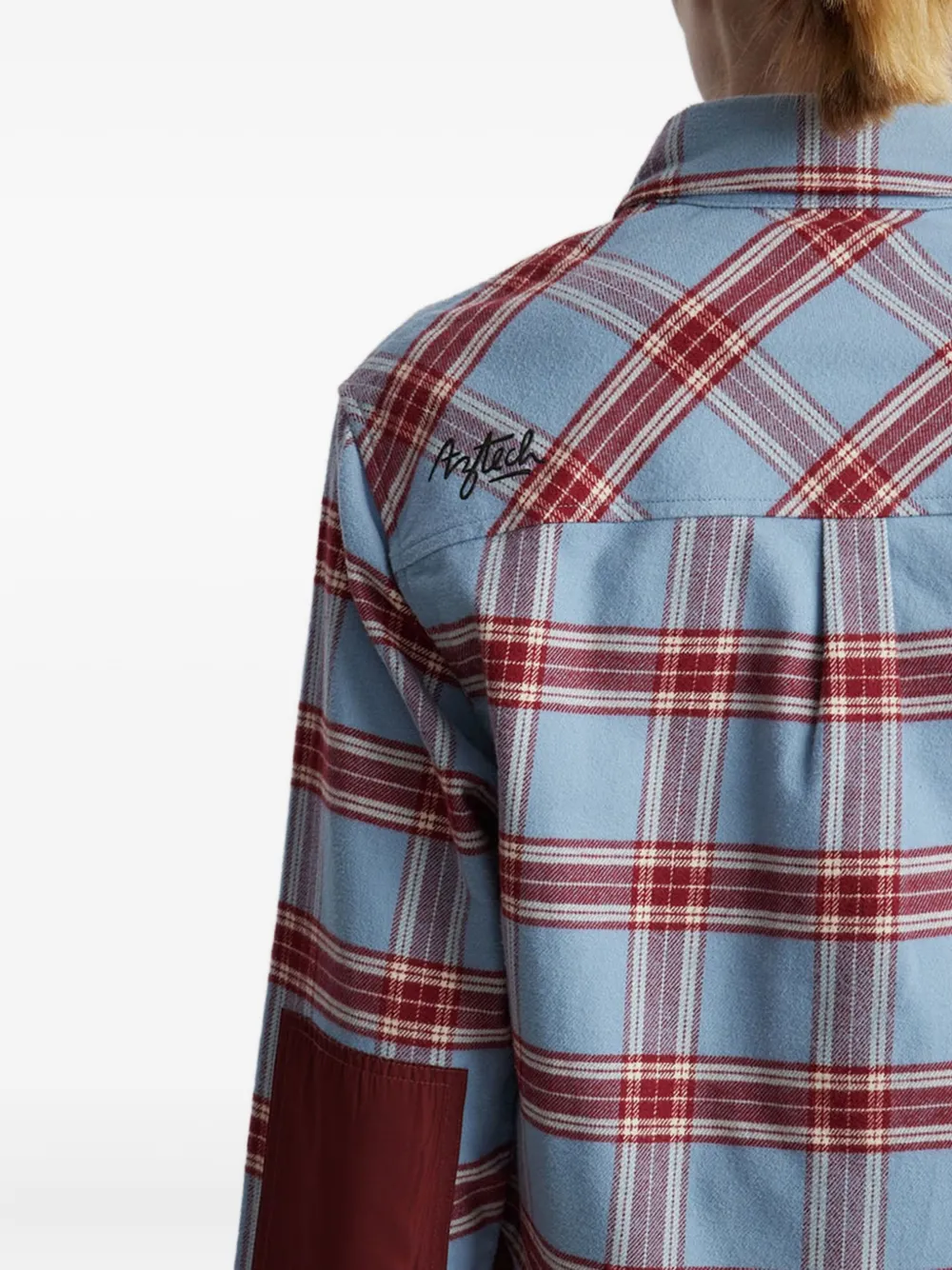 Aztech Mountain Loge Peak geruit ski-shirt Blauw