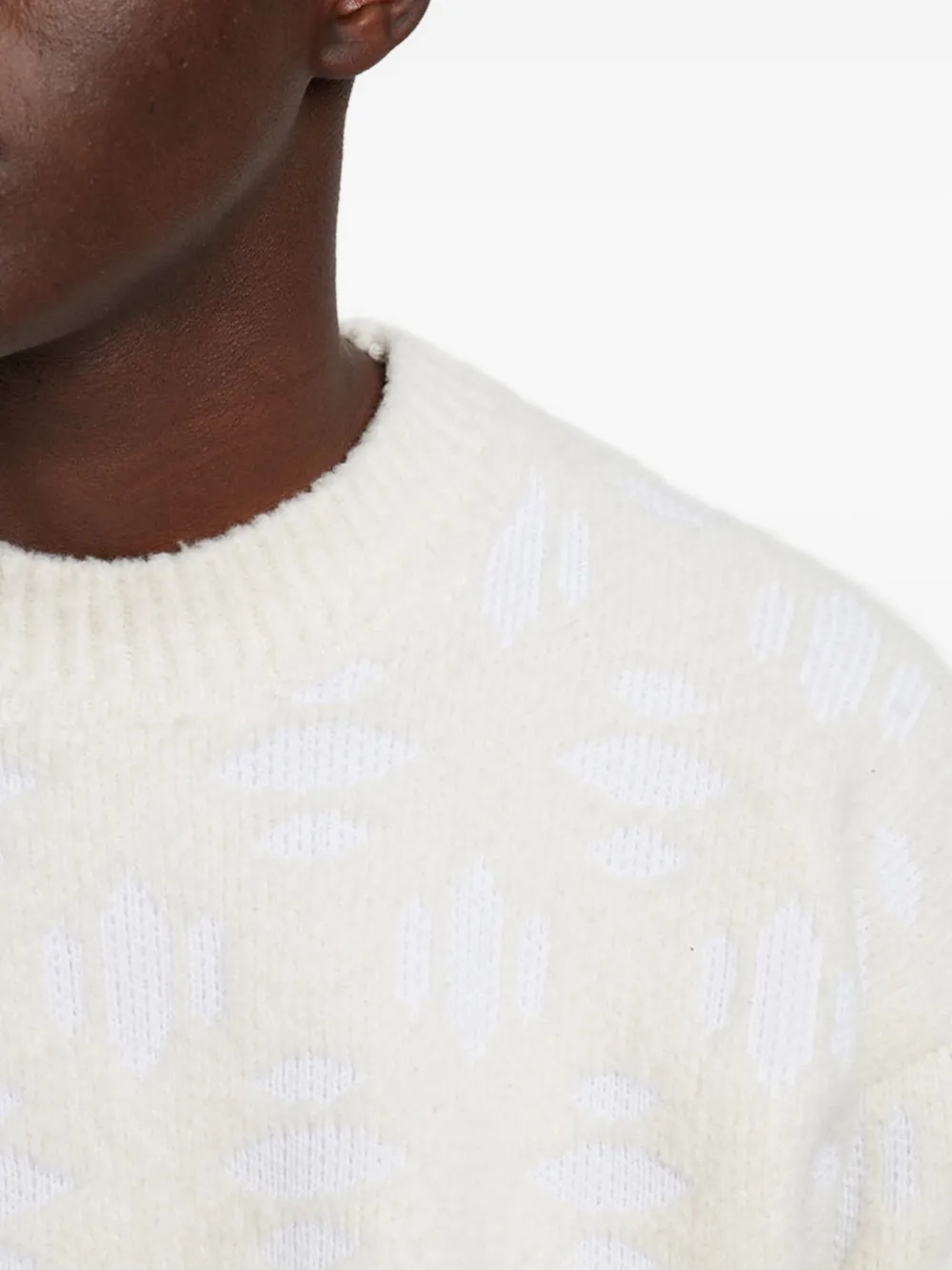 Aztech Mountain Trui met ronde hals en sneeuwvlok Beige