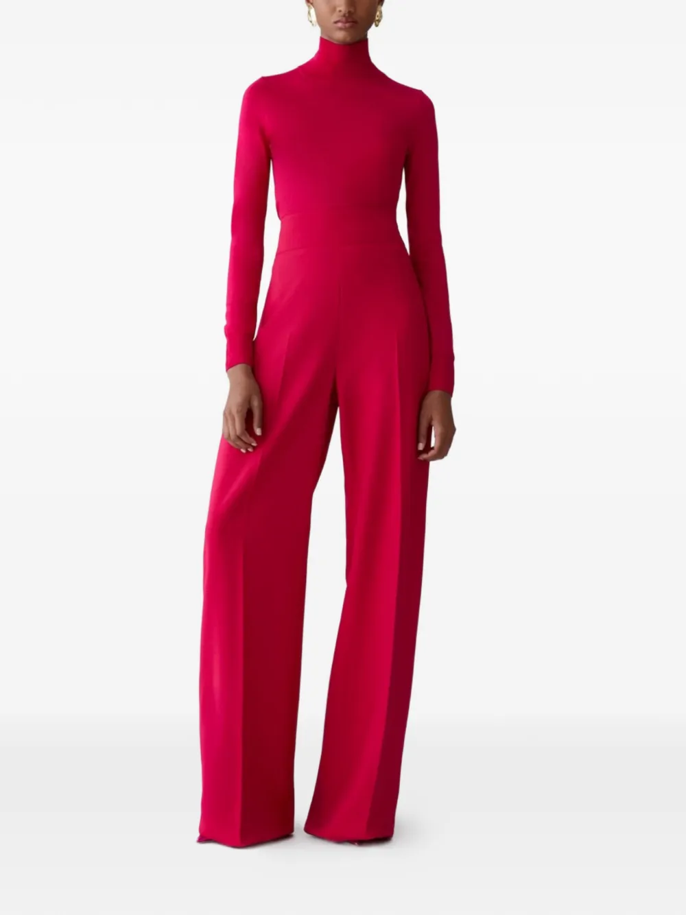  Carolina Herrera Turtleneck Long-sleeve Sweater - Red 