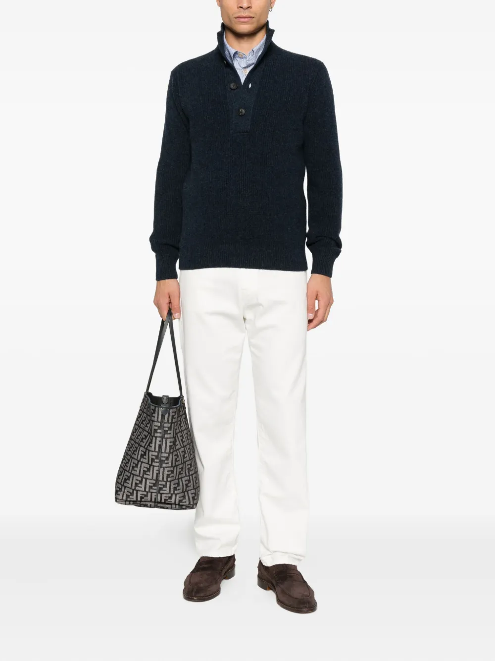 Filippo De Laurentiis button high-neck sweater | Knitted Sweaters | Image 2