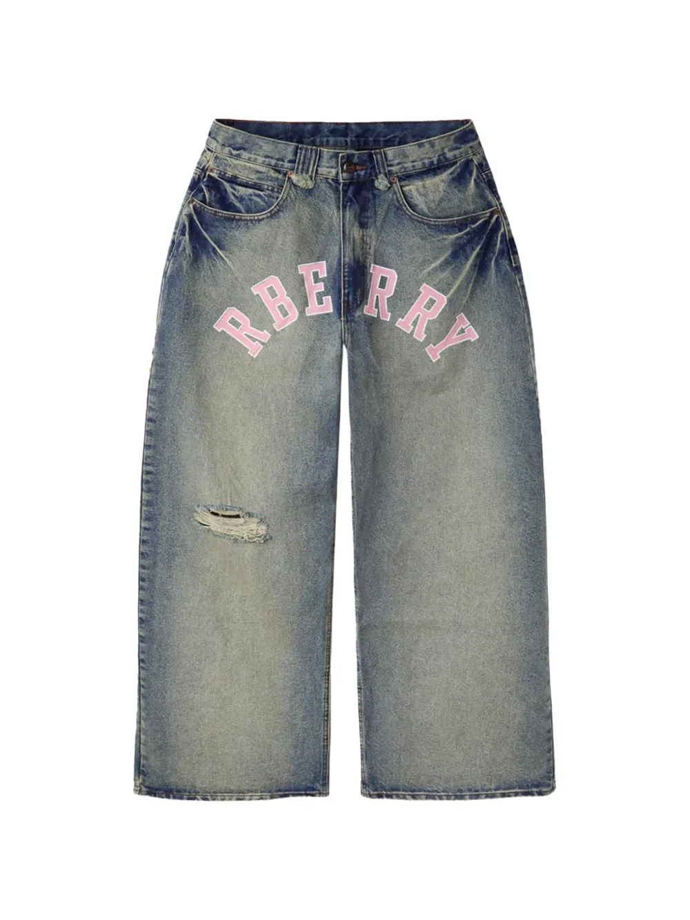 GV Gallery logo-lettering denim shorts - Blau