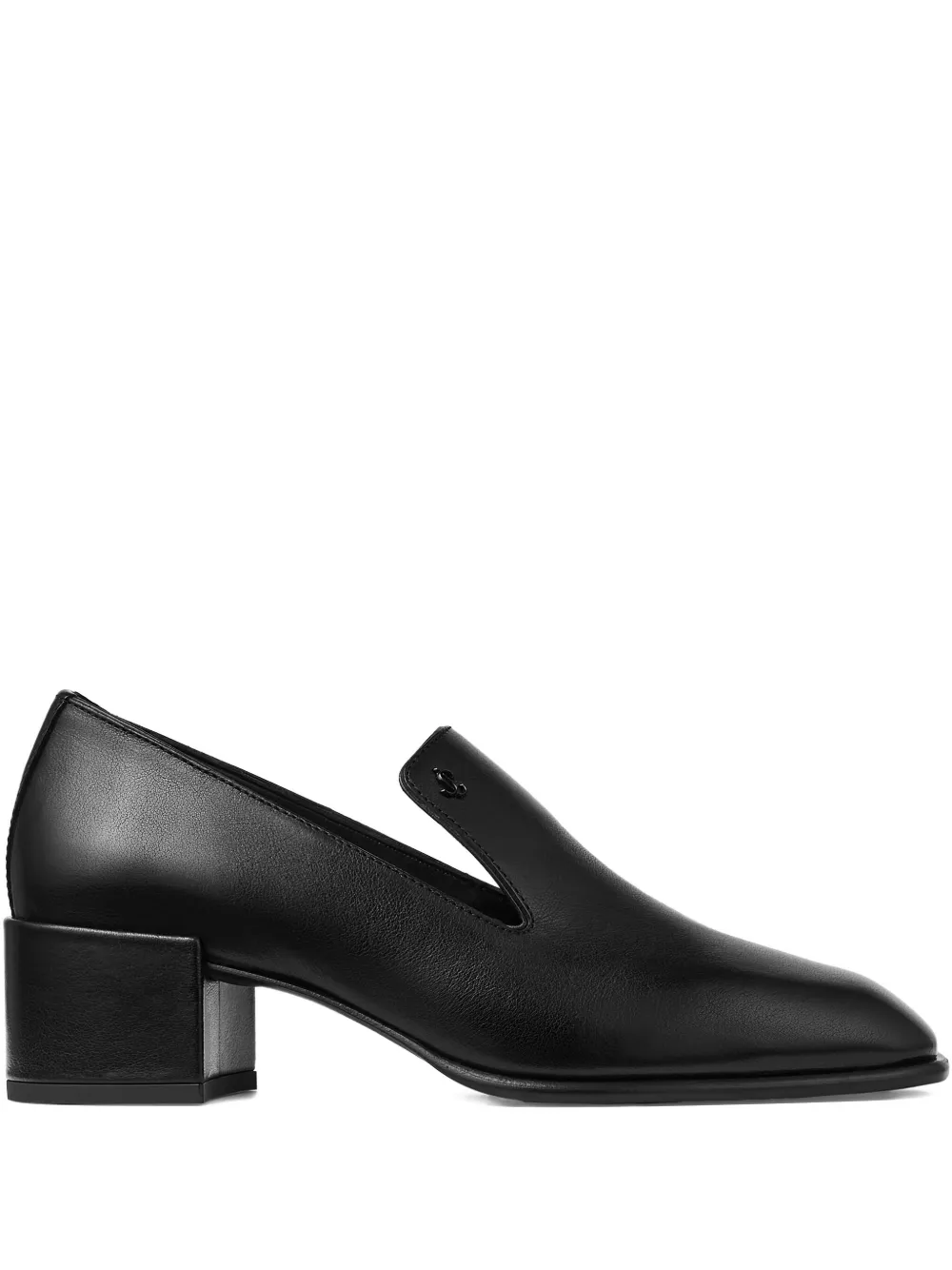 Jimmy Choo Elliot 45 Buffalo Leather Heeled Loafers In Black