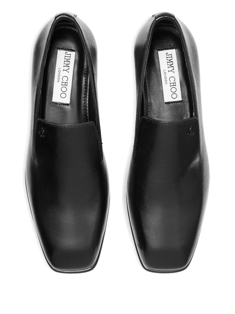 Jimmy Choo Elliot 45 Buffalo Leather Heeled Loafers In Black